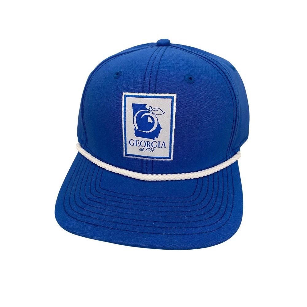 Georgia Peach State Pride Blue Rope Trucker Hat‎ Cap Snapback  NWT